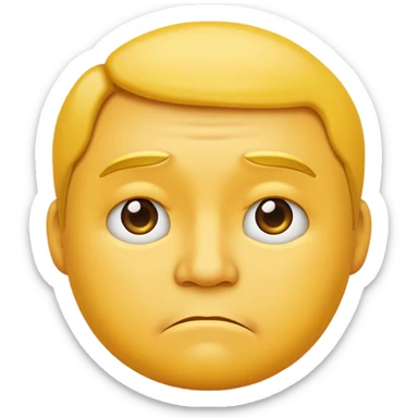 regular emoji but a tiny bit frowning and has a triple chin  sticker