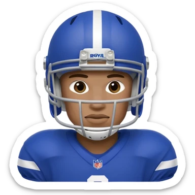 College football player helmet in a royal blue color only face sticker