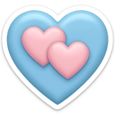a heart with pastel blue on one side and pastel pink on the other sticker