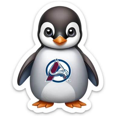 cute baby penguin rooting for colorado avalanche sticker