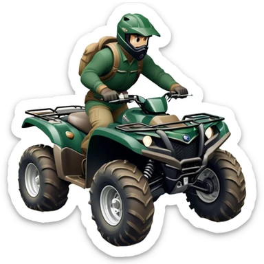 Yamaha Grizzly 700 (2019) – Cinematic-realistic Yamaha Grizzly 700 ATV, its dark green frame tearing through muddy trails. Thick off-road tires grip the rugged terrain sticker
