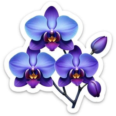 Blue Orchid below the moonlight sky sticker
