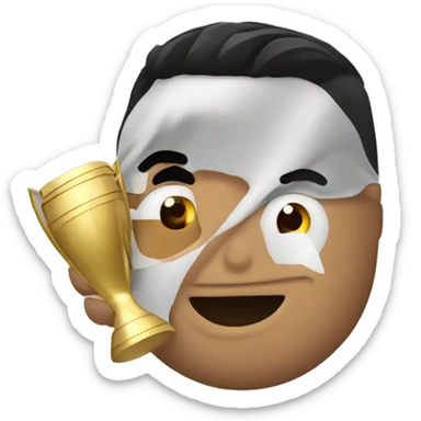 Cristiano Ronaldo con la copa del mundo sticker