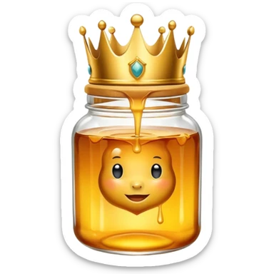 Honey jar with a crown on top sticker