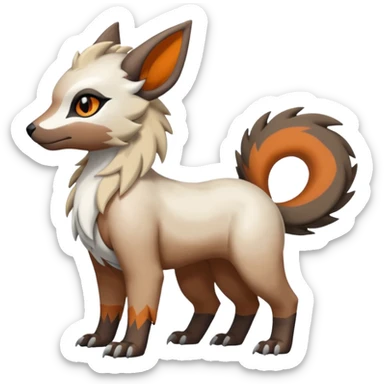 Shiny Brown Orange Bronze Black Grey White Beige Linoone-Absol-Trico-Hybrid (Full body) sticker