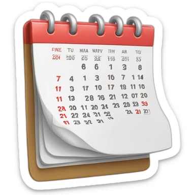 calendar with the date 1 sticker