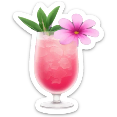 Cocktail with pink flowers sticker
