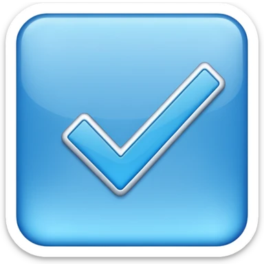 Una raya como ✔️ así pero azul y un cadrado así pero el ✔️ sea más grande sticker