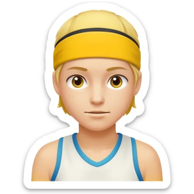 tennisplayer with sweatband, yellow color. sticker