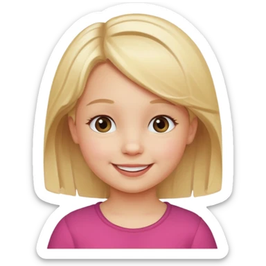  girl blond hair todler emojj sticker