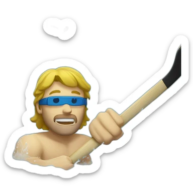 homme qui fait du hockey sous l'eau dans une piscine sticker