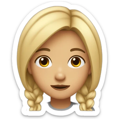 À young girl with blond hits and brown eyes who feel exasperated  sticker