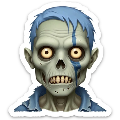 Cinematic Realistic WoW undead friendly zombie Portrait, depicted with decayed yet noble features, his weathered, pallid skin etched with ghostly blue veins and ancient scars. Clad in modest, tattered attire in muted browns and greys that remain consistently rugged, his hollow eyes burn with determined defiance. Rendered with lifelike texture and dramatic natural lighting, high shine, noble and resilient, capturing the stoic spirit of an undead veteran of Azeroth. sticker