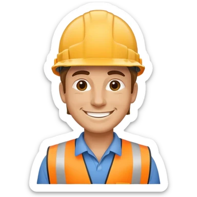 Construction owner happy sticker