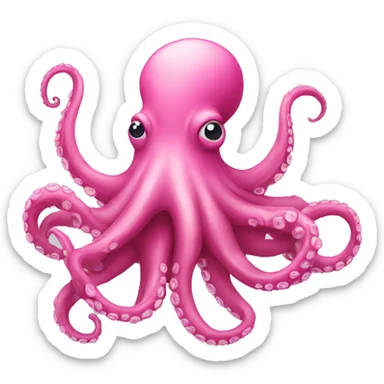 Pink octopus sticker