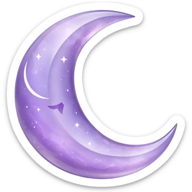 A pastel purple amethyst crystal crescent moon sticker