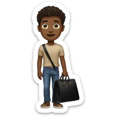 posh-muscular-brown boy carrying black birkin bag sticker