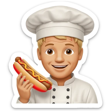 gordon ramsay eat hotdog, happy smile sticker
