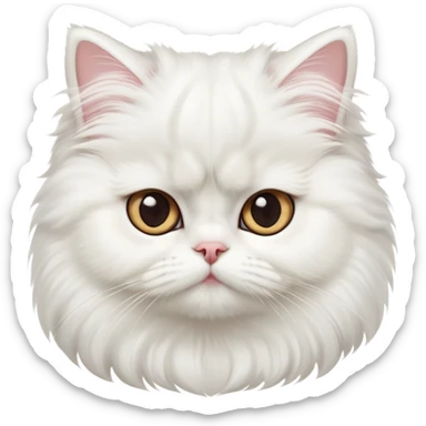 cinematic-adorable-big-eyed-fluffy-solid white-persian-cat-portrait-emoji,-head-tilted-playfully-with-a-sweet-expression,-fluffy-solid white-fur,-simplified-yet-irresistibly-cute-features-with-large,-expression, solid ginger persian cat sticker