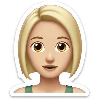 white Girl brunette with bob brown eyes  sticker