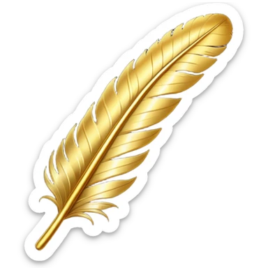 Create a beautiful golden feather sticker