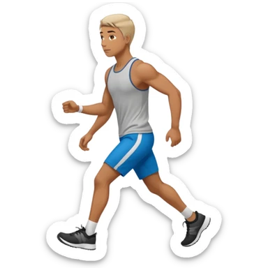 emoji de homem com roupa de ginástica andando para o lado sticker