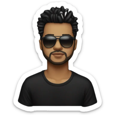 Weeknd in black t-shirt sticker