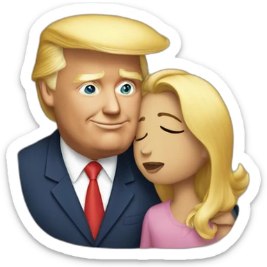 trump kissing his daughter, positivity, inclusiveness sticker