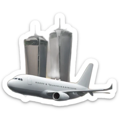 plane-hitting-two-towers sticker