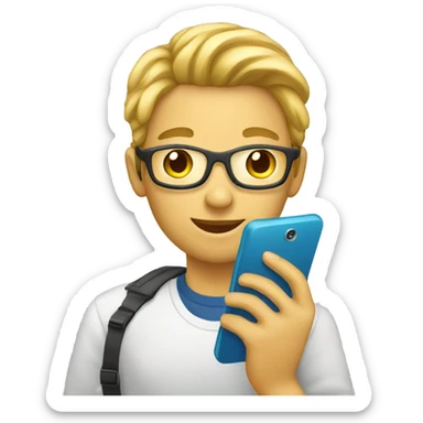 beginner student with a phone sticker