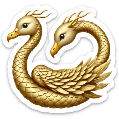 serpent and dove white and gold sticker