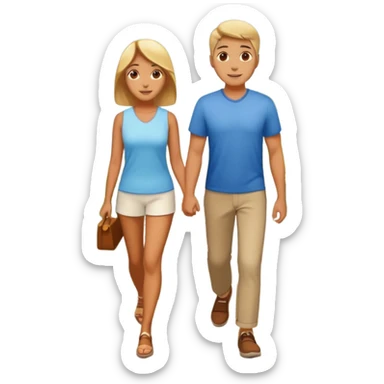 a Footpath on a park and two  people are walking the walking path should visible  sticker