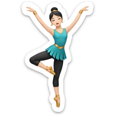 North (N): "dancer_north: Create a minimal flat-vector dancer icon facing north. Pose conveys motion with arms curved upward and one leg slightly lifted. Black stroke 2px on transparent background, square canvas 1:1, SVG vector style, no text or facial features." sticker