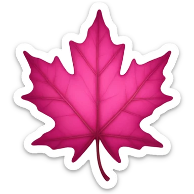 One pink maple leaf sticker