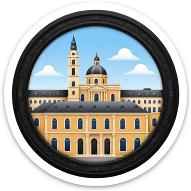 architectural heritage europe round sticker