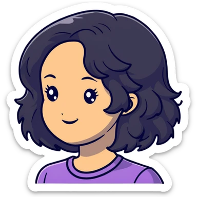 light skinned girl with dark wavy hair sticker