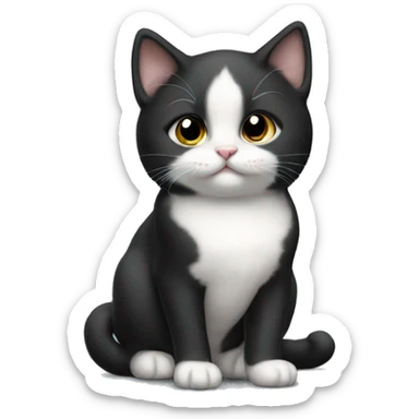 Fat Tuxedo kitten standing  sticker
