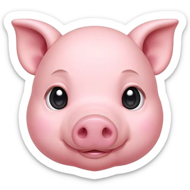 Сute baby pig head sticker