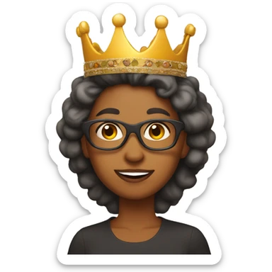 Cool single aunt at thanksgiving wearing a crown sticker