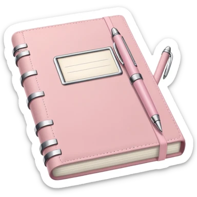 Beautiful light pink diary with a pen sticker