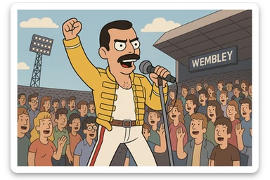 people lots of people Queen at Wembley  sticker