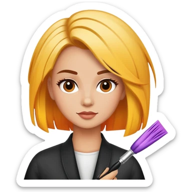 Hairstylist coloring hair sticker