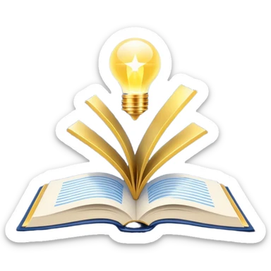 A navy blue productivity book with gold details, chart with upward trend aura, radiating productivity, strategy, and success in motion- sticker