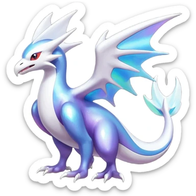 Shiny Nebulae Noivern-Latios-Lugia-Fakémon-hybrid-creature (full body)  sticker