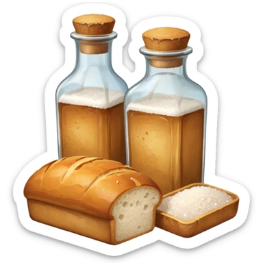 a one victorian bottle of salt and a loaf of bread sticker