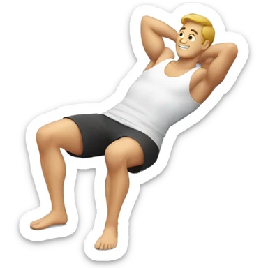 man doing sit ups sticker