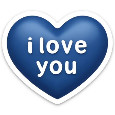 Dark Blue heart with the words I Love You Ry in the middle  sticker