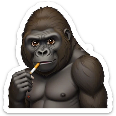 Gorilla with cigarette  sticker