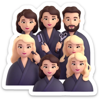 professional hairstylists team group sticker