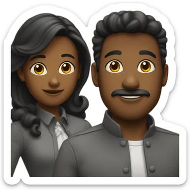 Deux cousine noir sticker